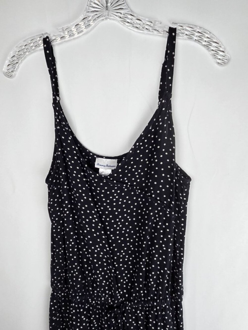 Tommy Bahama Sea Swell Linen Crop Jumpsuit Sz M Black Polka Dot Boho Resort - Picture 4 of 12